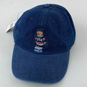 Ralph Lauren Navy Denim Polo Bear Cap